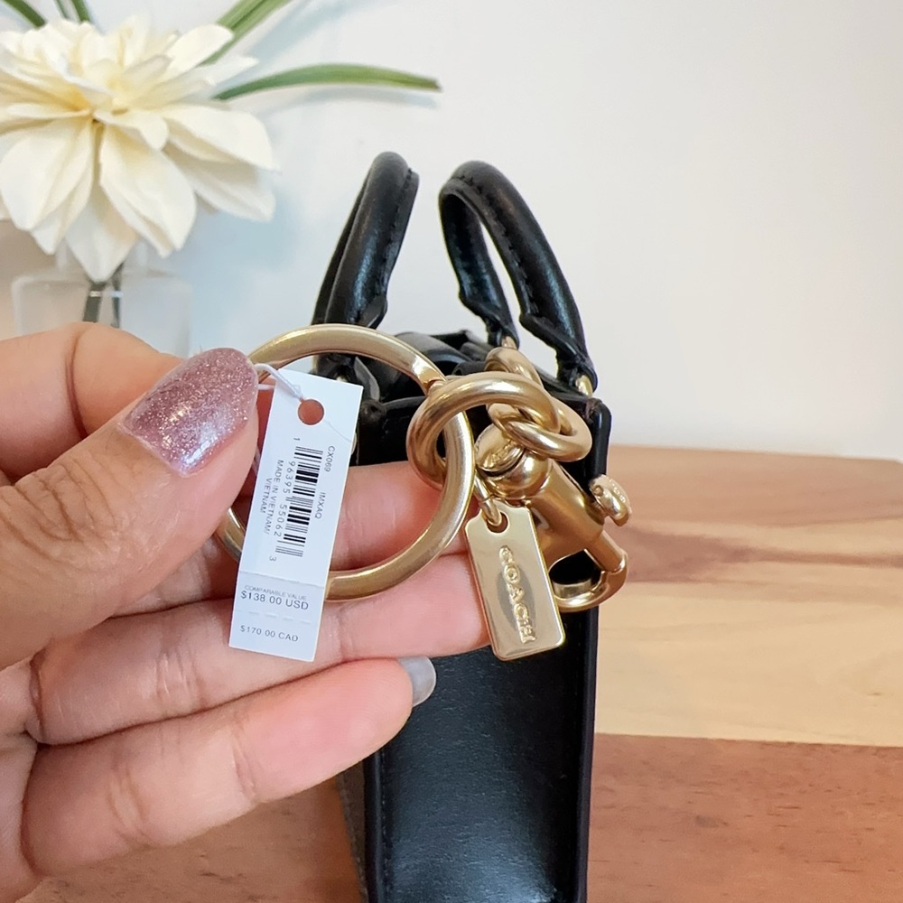 NWT Coach North/South Mini Tote Bag Charm In‎ Signature Canvas - Picture 5 of 5